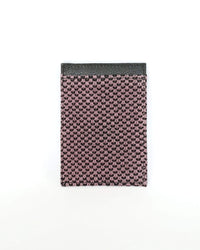 Leather Card Holder Wallet - Handmade - Raspberry, Turquoise & Lilac