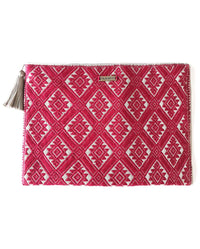 Handwoven Laptop Textil Case - Acqua & Coral Laptop Cover Cotton