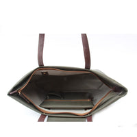 Indisde view of camelia red bag with removable mini bag