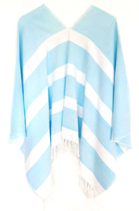 Summer Poncho Kimono Light Blue back