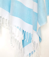 Summer Poncho Kimono Light Blue detail