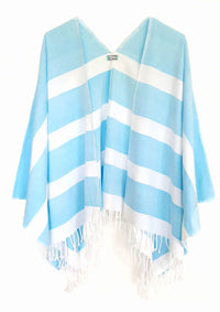 Summer Poncho Kimono Light Blue front