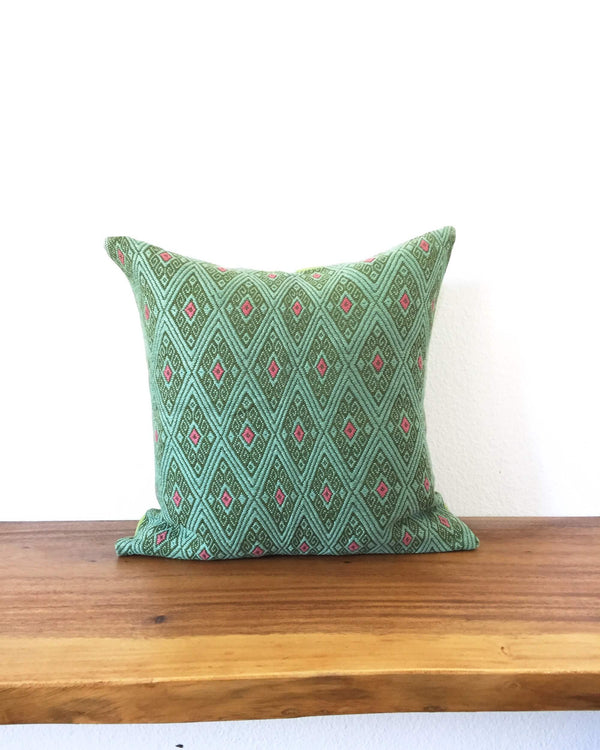 Taabal Green Throw Pillow front view