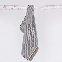Cotton Placemat Grey with Color Stripes Handwoven Nachig
