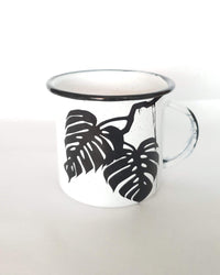 Enamel Coffee Cup Jungle - Black & White