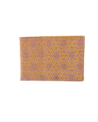 Folklor iPad Textil Case Gold & Plum handmade with gemotric brocades back view
