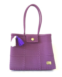 I-XU Unique Tote Bag purple front view