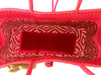 I-XU Unique Tote Bag red, copper and white top view