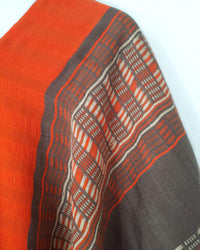 Taabal Brown & Orange Poncho texture detail view
