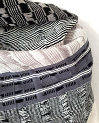 Taabal Rebozo Black & White Shawl Wrap detail of weaving texture
