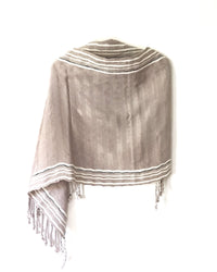 Taabal Rebozo Grey Shawl Wrap front view