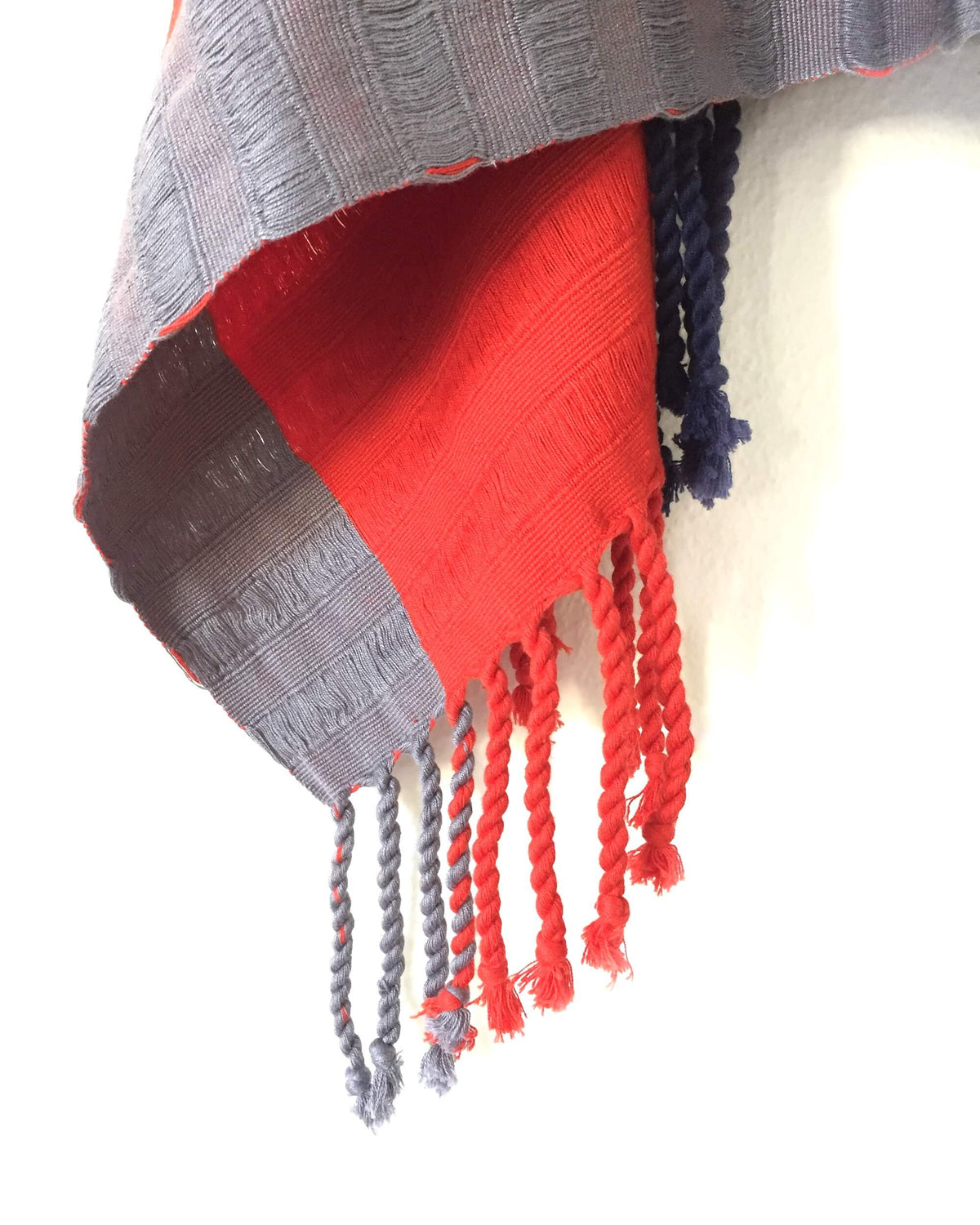 Taabal Rebozo Orange Color Shawl Wrap corner view