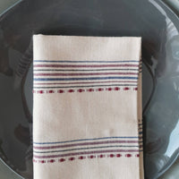 Cotton Handwoven Napkin Sand & Stripes - Set of 2