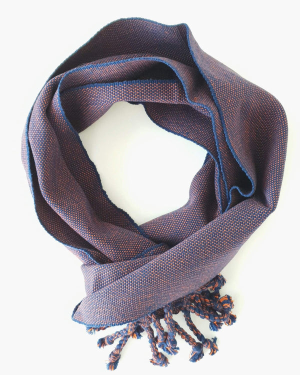 Cottom handmade navy scarf